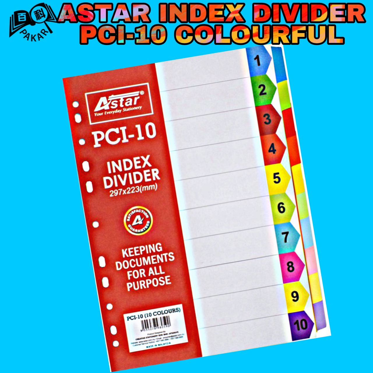 PCI10 ASTAR INDEX DIVIDER