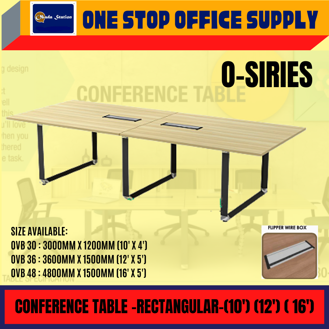 O-SIRIES CONFERENCE TABLE -(10') (12') (16') / MEETING TABLE / MEJA MESYUARAT / OFFICE TABLE / OVB 30 / CONFERENCE TABLE