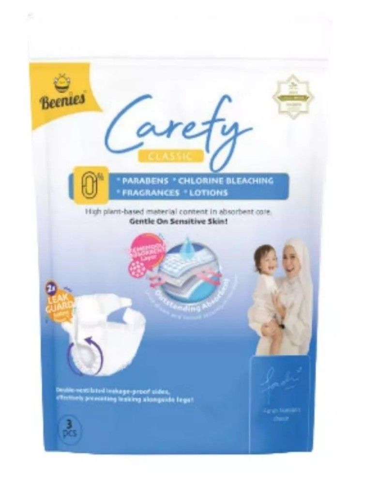 Beenies  Carefy Tape Disposable Baby Diapers Trial Pack 4in1 /3in1 -  10 pack 10pk 11132 M tape SL-11120-11123-11130-11134-KK