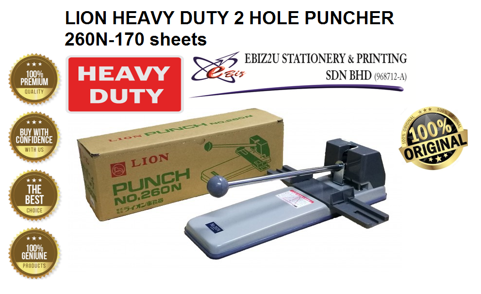 LION 260N HEAVY DUTY 2 HOLE PUNCHER-170 sheets