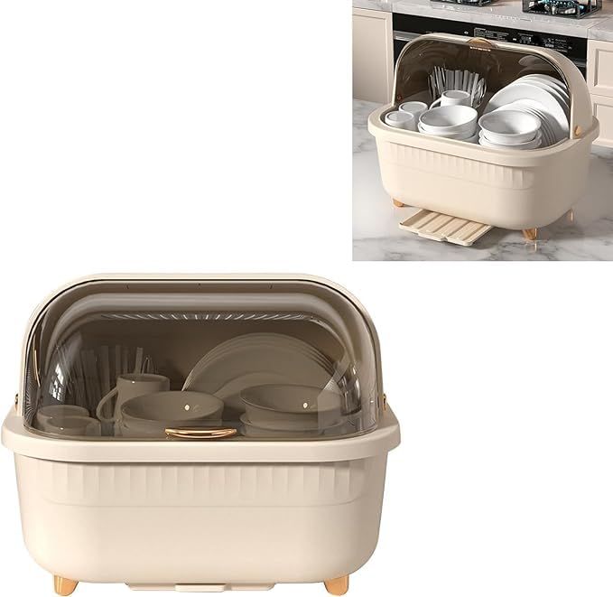 Cup Glass Holder Dish Drainer Tray Storage - Big Khaki