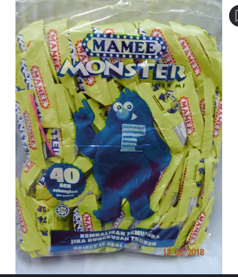 30 Packs Mamee Monster BBQ 25g Each / MAMEE MONSTER