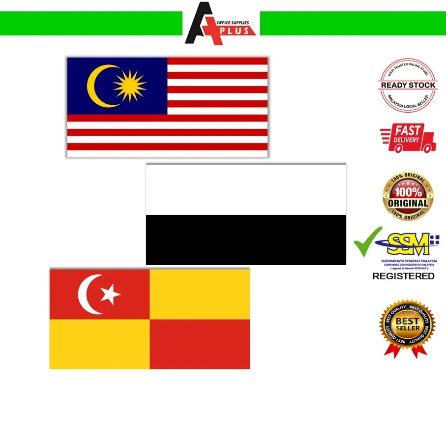 Polyester Flag AF-24-M 60cm x 120cm / Bendera Polyester - Malaysia, Pahang, Selangor