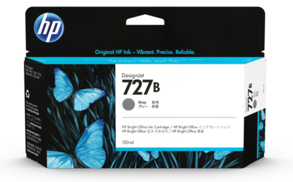 Genuine Malaysia HP Warranty - HP 727B Gray 130ml Ink Cartridge