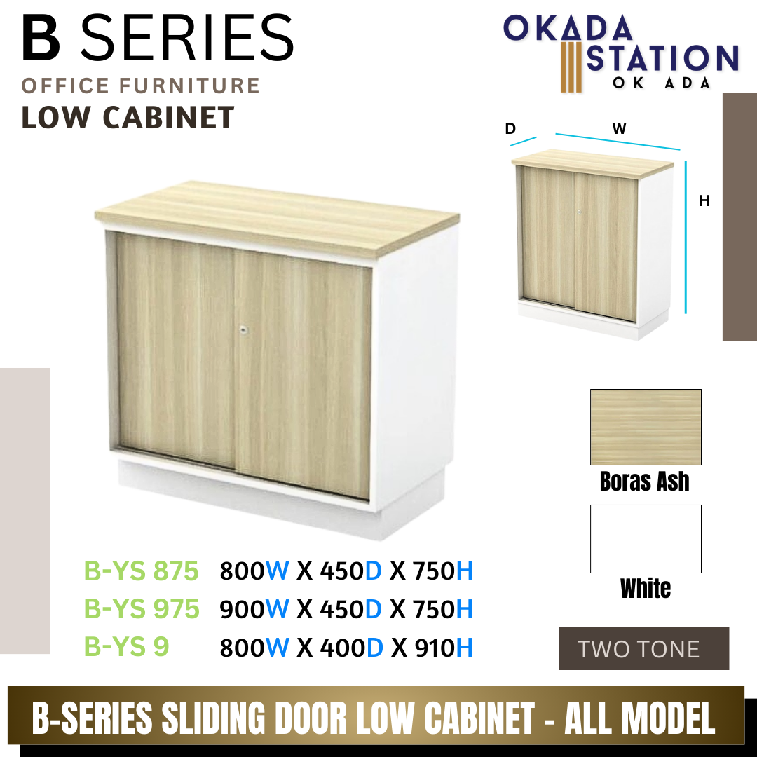 B SERIES SLIDING DOOR LOW CABINET ALL MODEL - (B-YS 875) , (B-YS 975) & (B-YS 9) / B SERIES / WOODEN CABINET / LOW CABINET / SLIDING DOOR CABINET / CABINET