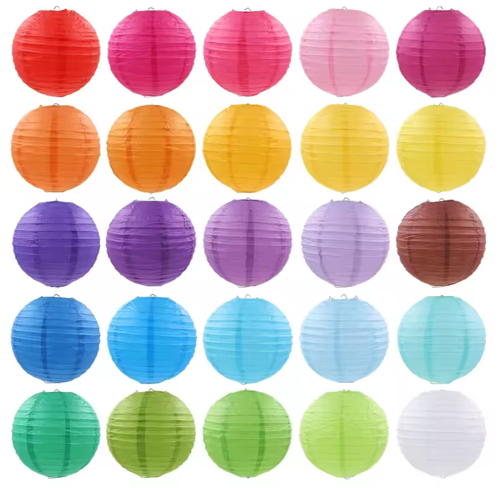 QP PAPER ROUND BALL LANTERN 8"