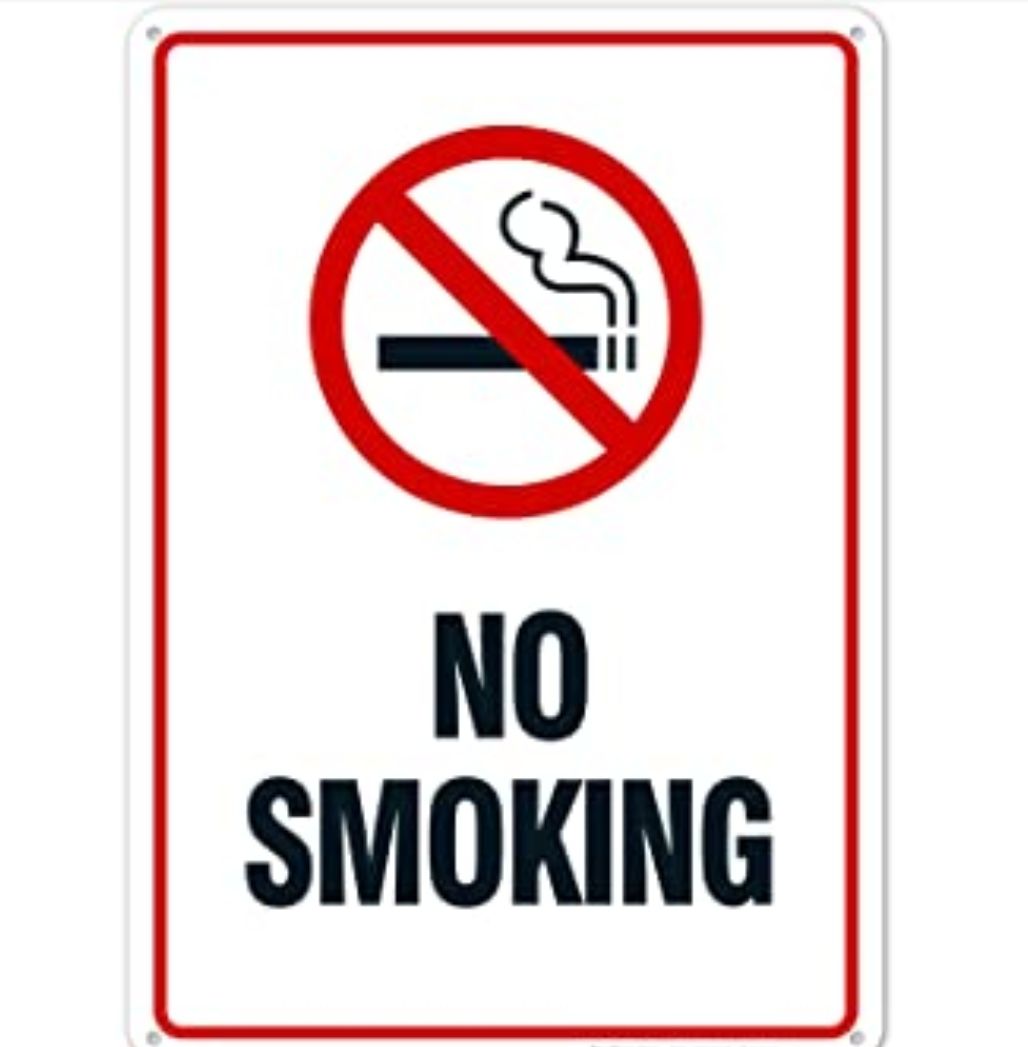 Plate No Smoking Sign Plate