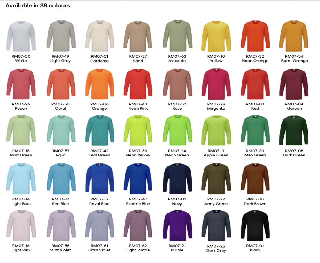 160 gsm Dry Fit Round Neck Long Sleeve T-shirt (Unisex)
