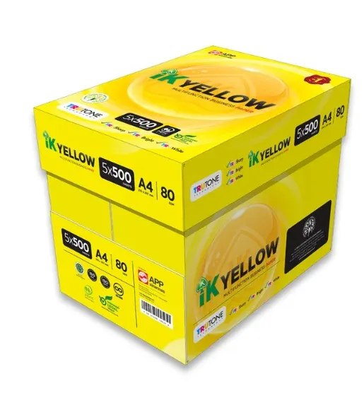A4 IK YELLOW PAPER 80GSM 500sheets - 1Box / 5REAM