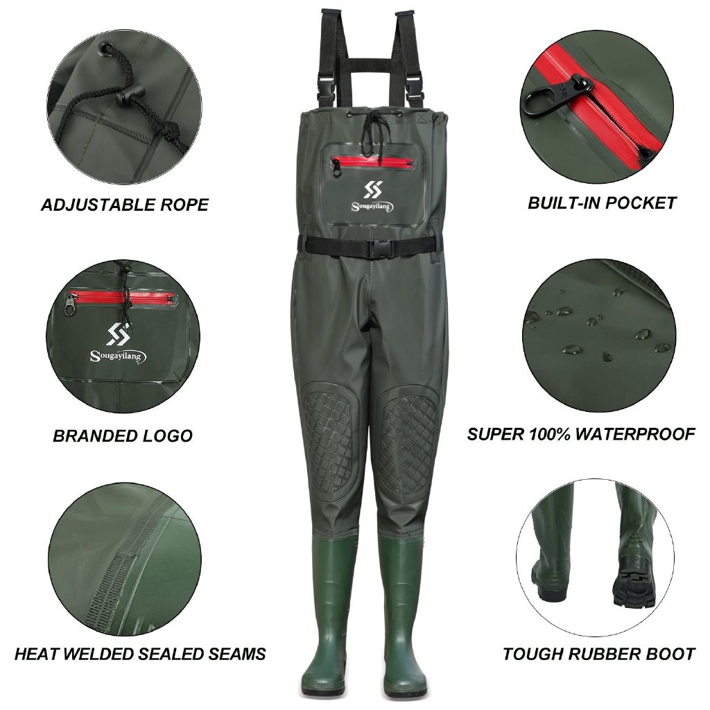 Sougayilang Shoe Boot-Foot Chest Waders Waterproof
