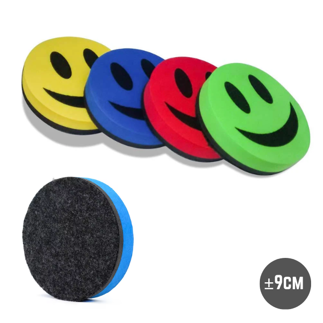 Magnetic Whiteboard Duster (Random Colour) Smile Face - 1pcs Y-DTR-888-KK