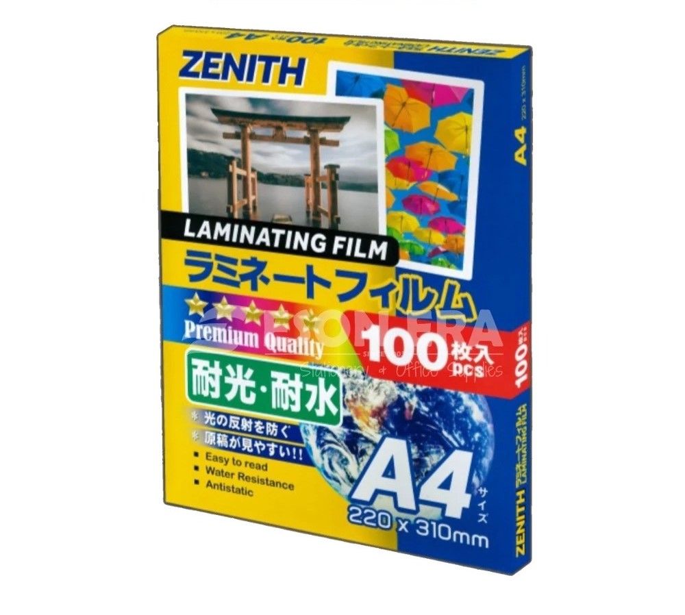 ZENITH A4 Laminating Film 100pcs Plastik Laminate