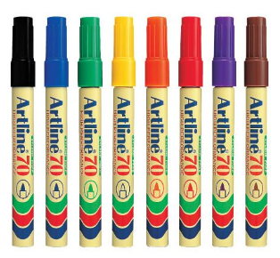 Artline 70 Permanent Marker Pen Set (10's) / Colour Marker / Artline Permanent Marker / Artline Marker (Bullet Point)