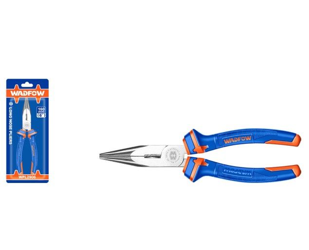 WADFOW 6"(160MM) TWO COLOR HANDLE LONG NOSE PLIERS WPL2906