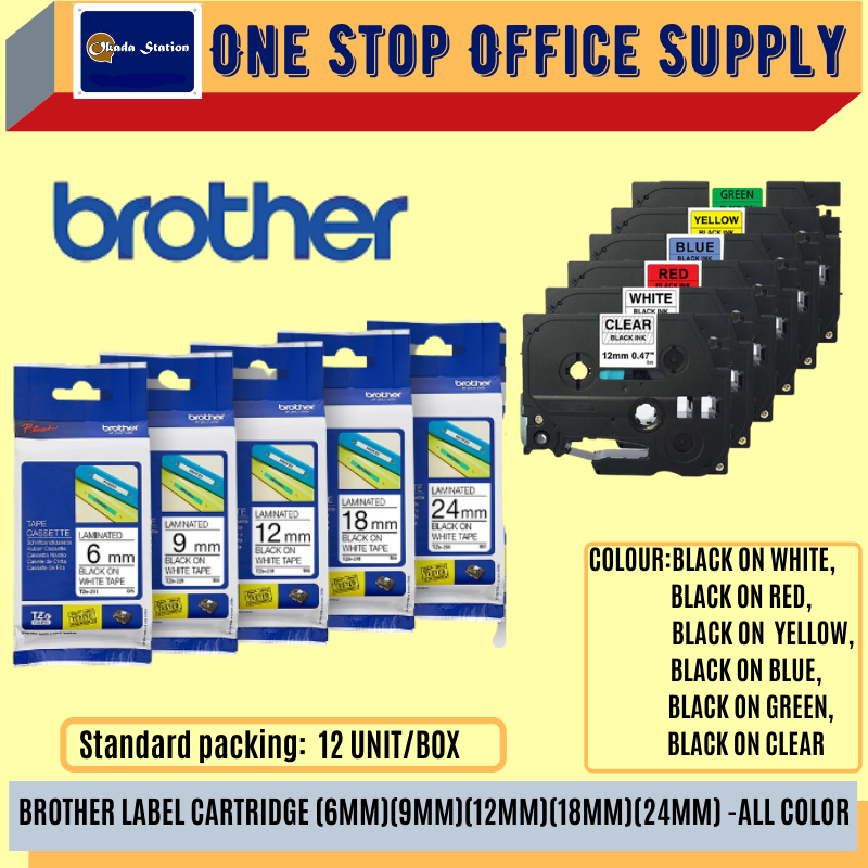 BROTHER 6 MM TZE TAPE- ALL COLOUR / Brother label / Tze Tape / Brother Tape / Tape / Tze Tape Brother Label Tape