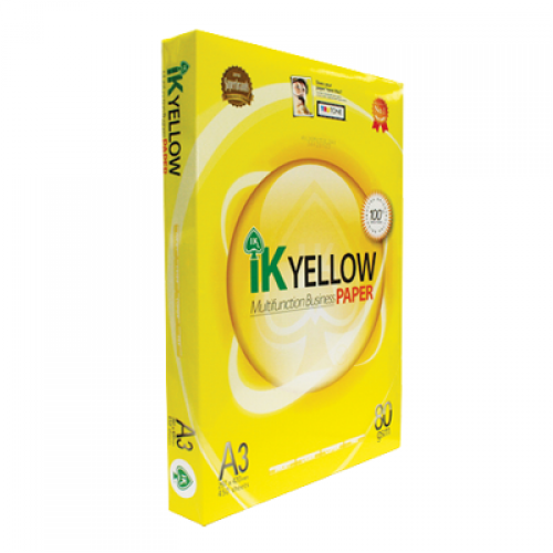 A4 80GMS IK YELLOW / 500'SHEETS / INDAH KEAT / KERTAS PHOTOSTAT / PHOTOSTAT PAPER