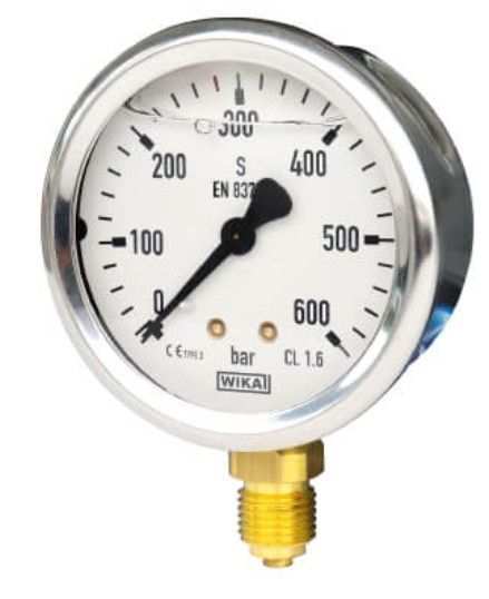 WIKA PRESSURE GAUGE 0-42 BAR (0-600 PSI) OIL FILLED SS304/SS316