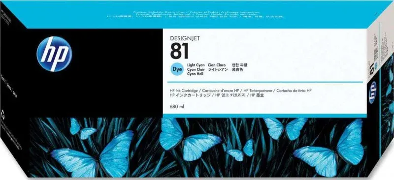 Genuine Malaysia HP Warranty - HP 81 Light Cyan Dye Ink Cartridge