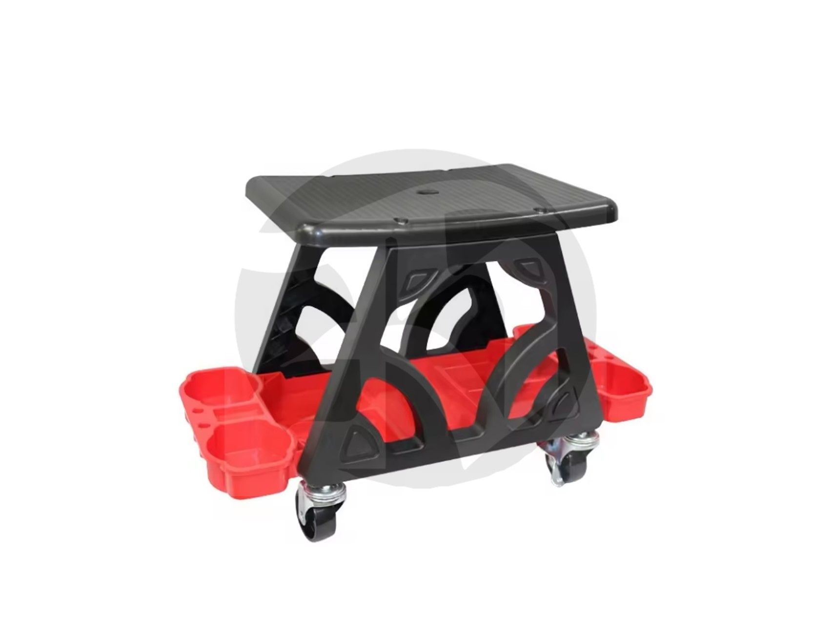 sliding stool with storage tray