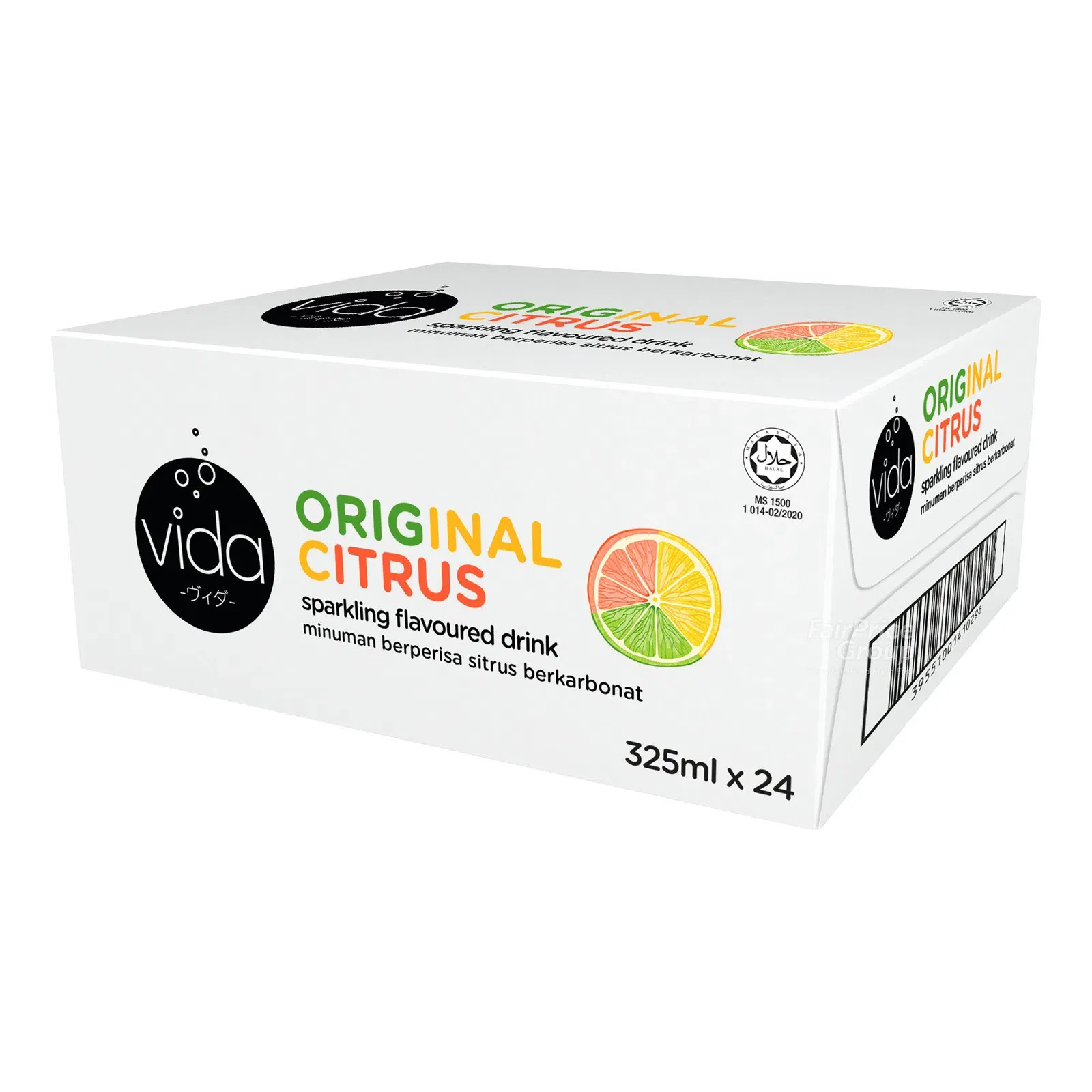 Vida Zero Sparkling Drink Original Citrus 24 x 325ml