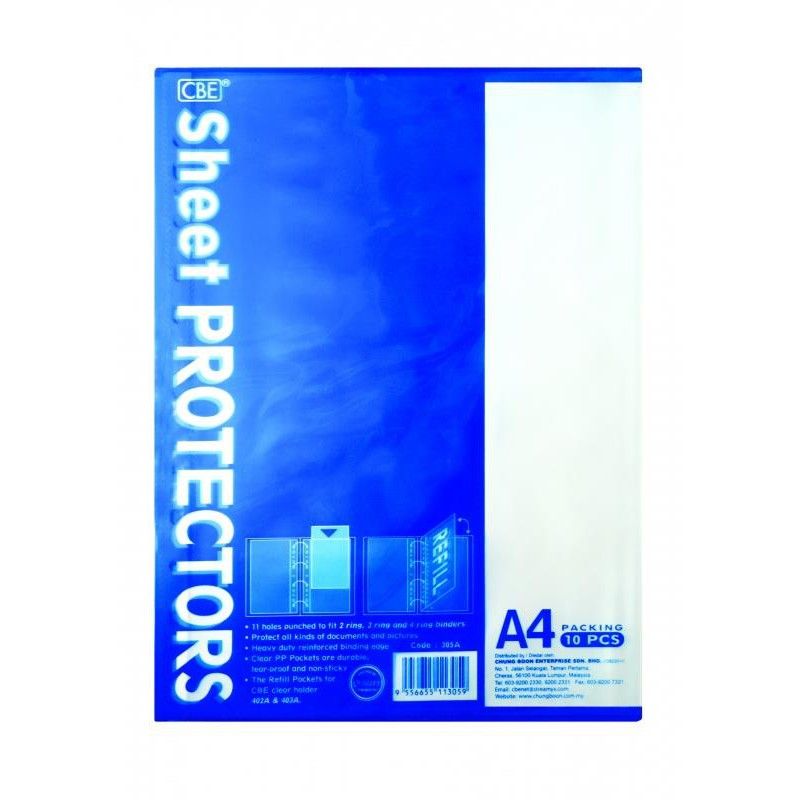 CBE A4 PROTECTOR SHEETS -10 SHEETS (80 MICRON THICKNESS) /CBE /Protector Sheets /CBE A4 Size Protector Sheet /Sheet Proctectoe