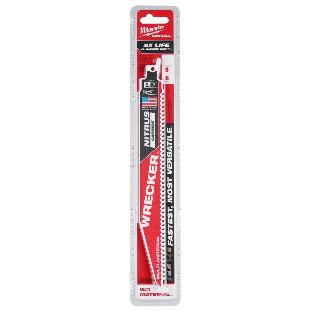 Milwaukee 9" (230mm) 6 TPI WRECKER with Nitrus Carbide SAWZALL™ Blade (3pcs) 48-00-5372