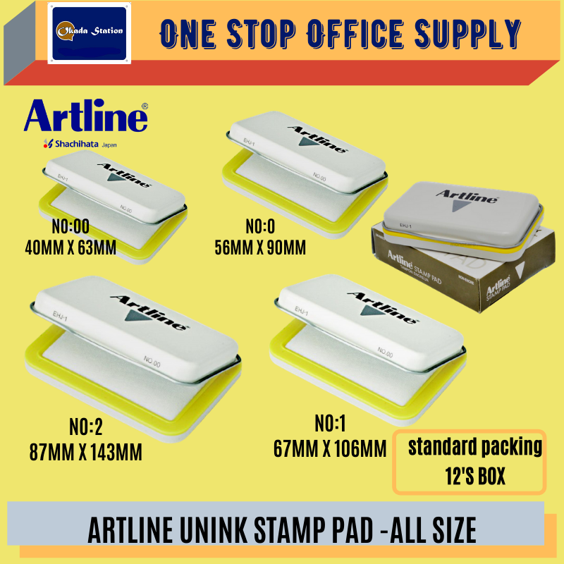 ARTLINE / STAMP PAD / UNINK STAMP PAD / NO INK / ARTLINE STAMP PAD / ALL SIZE / STAMP PAD KOSONG /