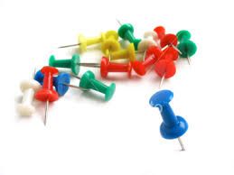 Multi-colored Push Pin - 35pcs/box