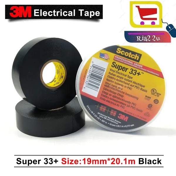 3M SCOTH PROFESSIONAL GRADE VINYL ELECTRICAL TAPE Size 19mm RTSB (10 pieces) blue, black, red