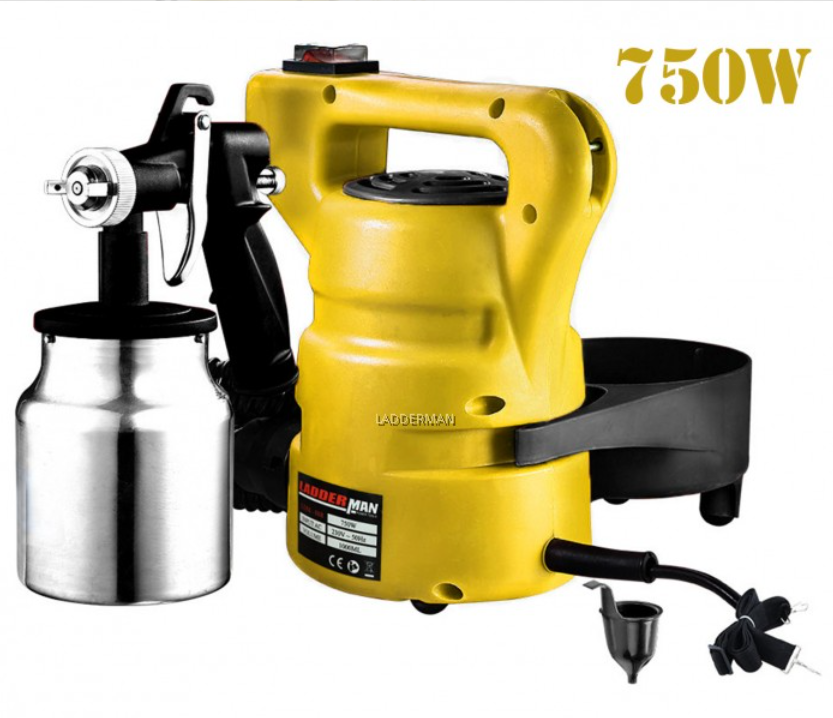 LADDERMAN LDM-008 750W 1000ML ELECTRIC PAINT SPRAY GUN KIT ADJUSTABLE COPPER NOZZLE WITH ALUMINIUM CONTAINER