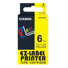 Casio EZ-Label Printer Tape Cartridge Black On Yellow 6mm / Casio / Casio EZ-label Printer / Tape Cartridge / Black On Yellow / SIZE 6mm
