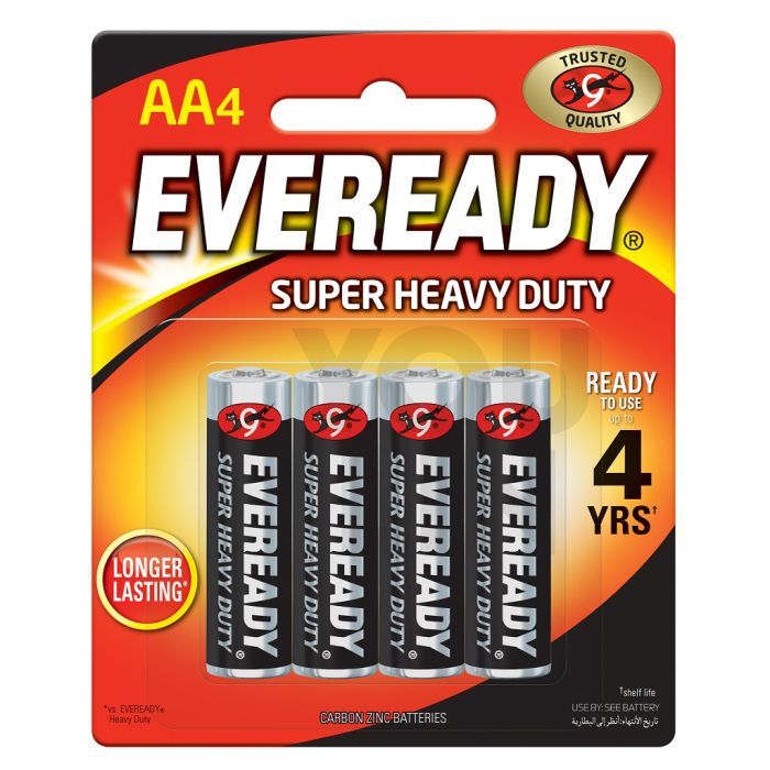 Eveready Super Heavy Duty AA Battery (4's/card)