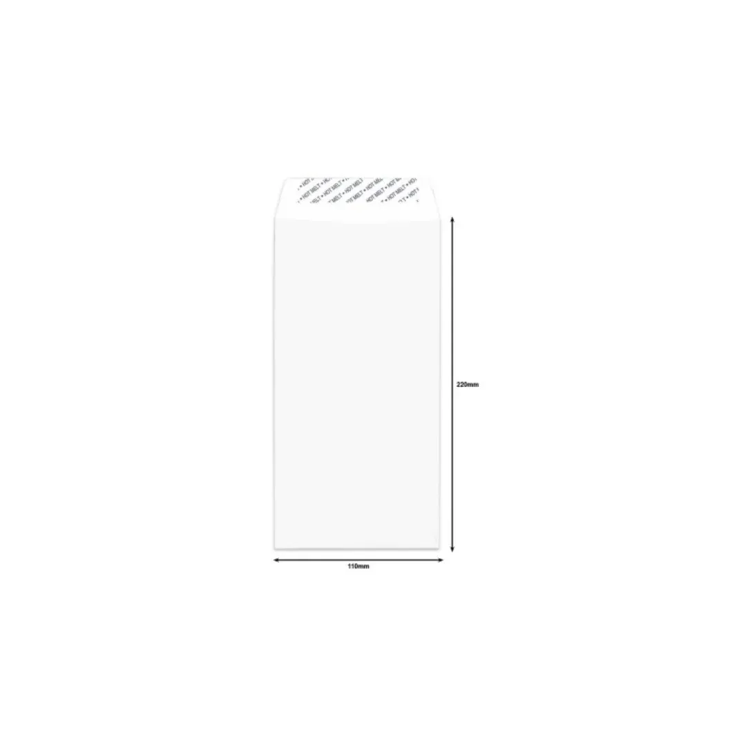 110MM X 220MM WHITE NON-WINDOW ENVELOPE