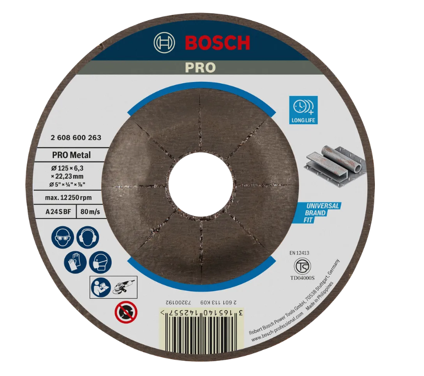 BOSCH PRO METAL GRINDING DISC (125 X 7 X 20.23 MM) (2608600263)