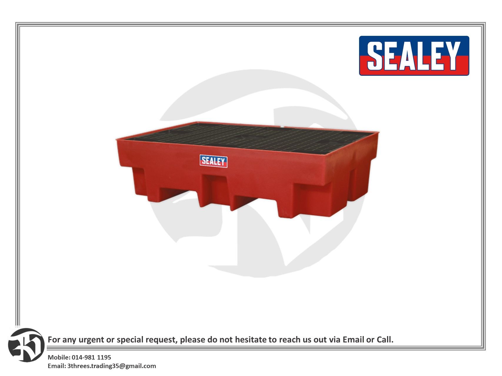 Sealey Barrel Bund Polyethylene 1220 x 820 x 330mm Model: DRP12