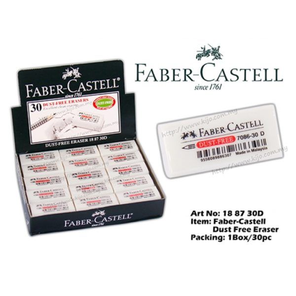 Faber-Castell Dust Free Eraser 7086 box 30 pieces