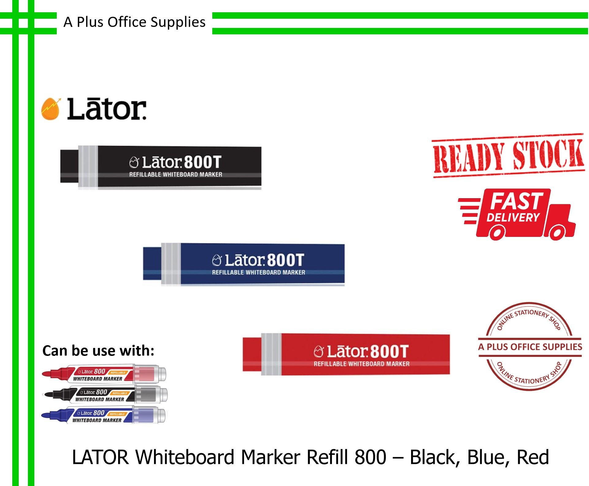 LATOR Whiteboard Marker Refill 800 / Isian Semula Marker Papan Putih