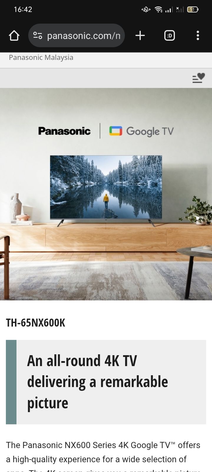 PANASONIC TH-65NX600K 65 inch, LED, 4K HDR Smart TV NEW MODEL - FREE DELIVERY KLANG VALLEY