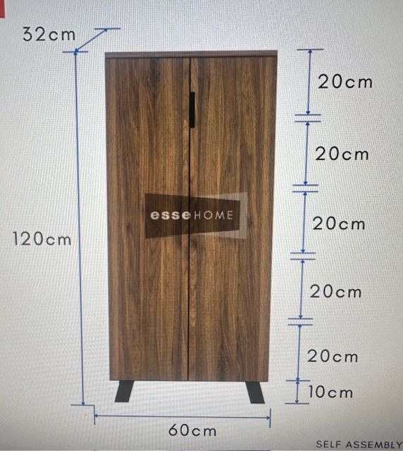 4ft 2 Door Cabinet 5 Tier Shoe Cabinet 120CM X 60CM