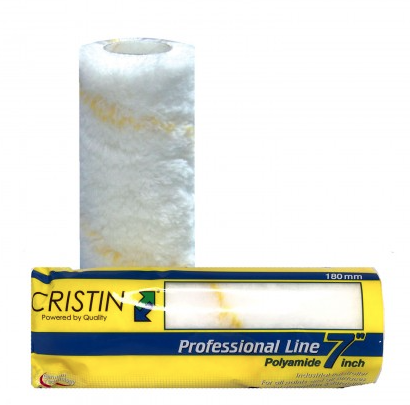 CRISTIN EXTERIOR PAINT ROLLER, YELLOW LINE (POLYAMIDE FIBERS) SIZE 7"