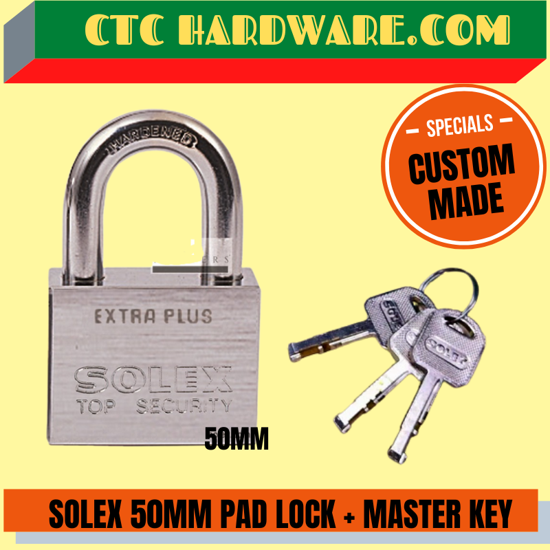 SOLEX 50MM PADLOCK / KEY ALIKE / MASTER KEY / CUSTOMIZE / KUNCI