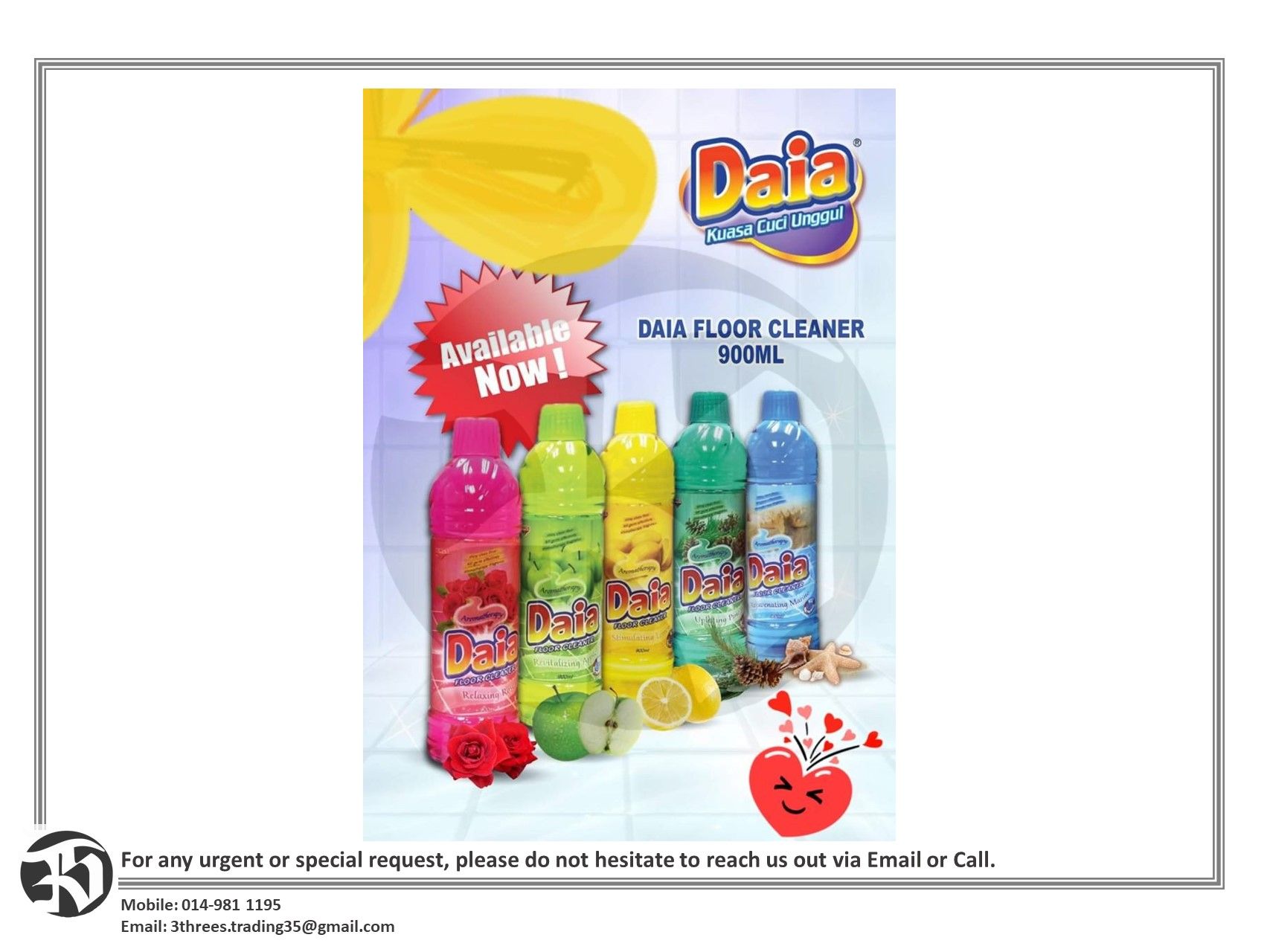 DAIA FLOOR CLEANER 900ML