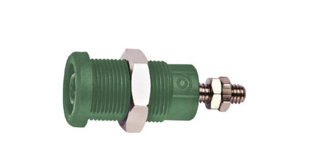 Fluke PJKPL 72930-5 Panel Mt Iec 4mm(0.16in)jack For Sheathed Plug, Hex Nut, 10/pkg (green)