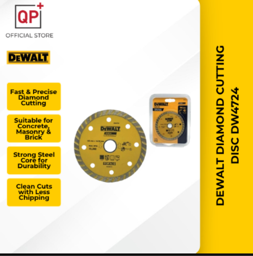 DEWALT DIAMOND CUTTING DISC DW4724 4" DIAMOND BLADE WHEEL CUTTER FOR CONCRETE l RODA PEMOTONG l 切割片-