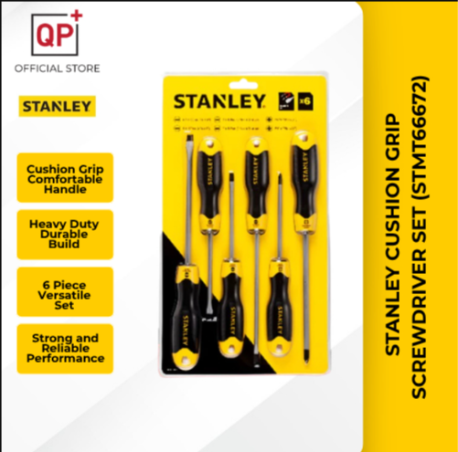 STANLEY CUSHION GRIP SCREWDRIVER SET (STMT66672) X 6PC HEAVY DUTY PEMUTAR SKRU CENGKAMAN KUSYEN 螺丝刀-