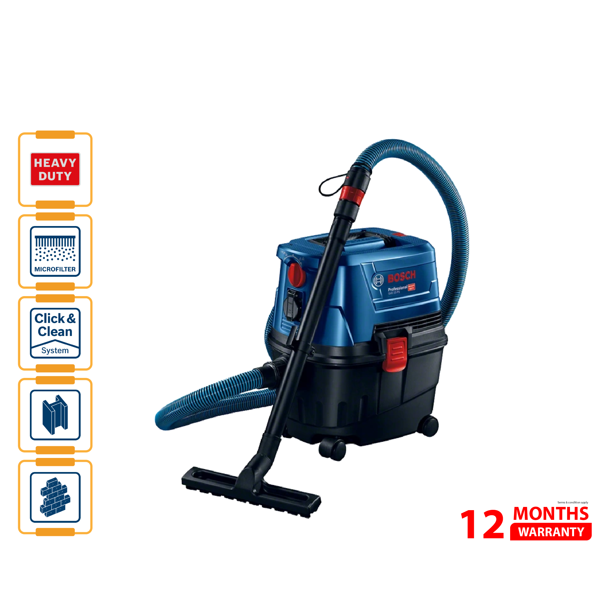 BOSCH GAS 15 Wet & Dry Extractor/Vacuum - 06019E50L0