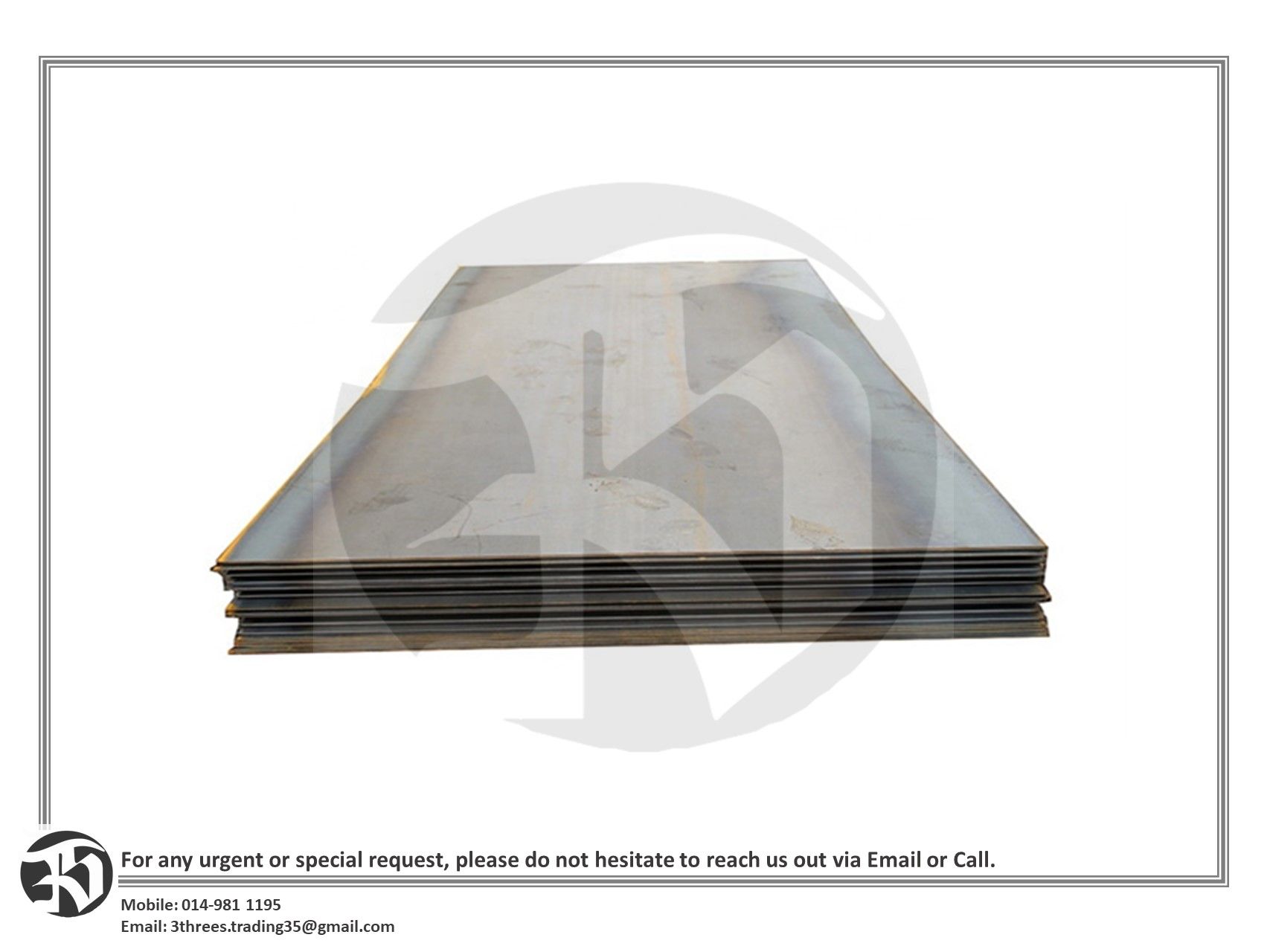 Carbon Steel Plate 4ft x 8ft (Thickness 3mm/4mm)