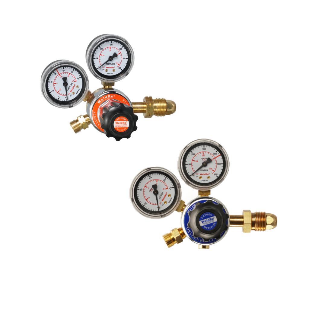 WeldRo Gas Pressure Regulator | Oxygen & Acetylene | Welding & Cutting | Flow Meter For O2 & DA