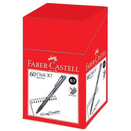 FABER CASTELL BALL PEN CLICK 0.7 - 1box/60pcs