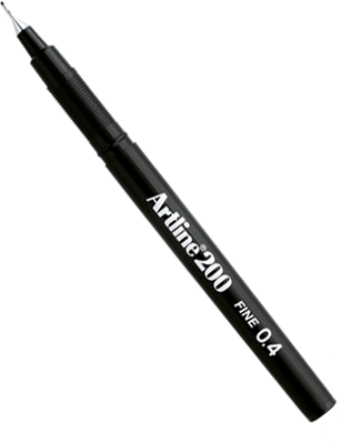 ARTLINE 200 SIGN PEN, 0.4mm( black,blue,green,red)